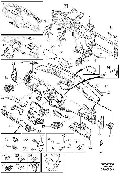 Diagram Dashboard body parts for your 2024 Volvo V60 Cross Country   