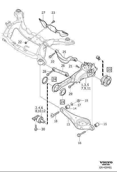 Diagram Rear suspension for your 2001 Volvo S60   