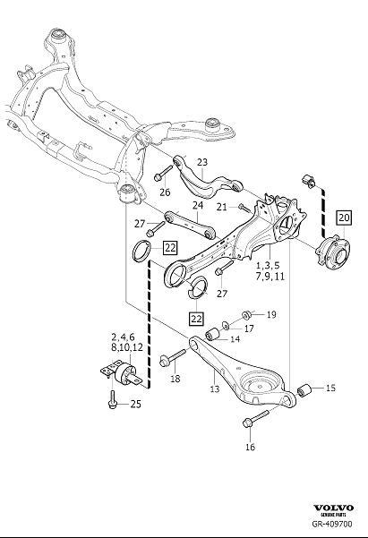 Diagram Rear suspension for your 2002 Volvo V70   