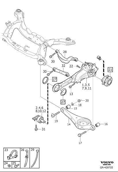 Diagram Rear suspension for your 2020 Volvo V60 Cross Country   