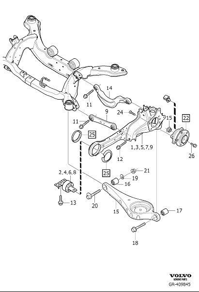 Diagram Rear suspension for your 2007 Volvo V70   