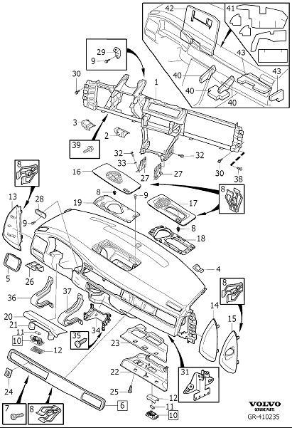 Diagram Dashboard body parts for your 2009 Volvo XC70  3.0l 6 cylinder Turbo 