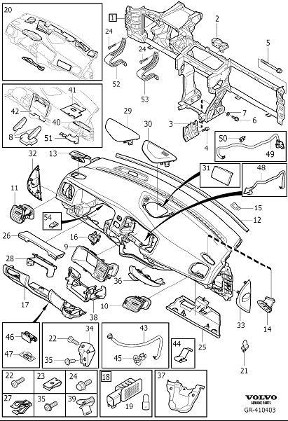 Diagram Dashboard body parts for your Volvo S60 Cross Country  