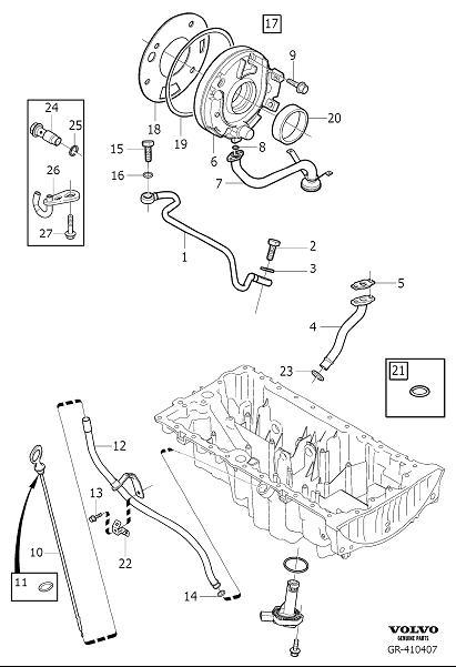 Diagram Oil pump and line for your 2015 Volvo V60 Cross Country   