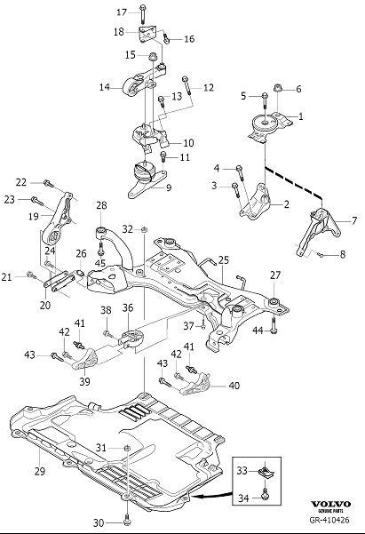 Diagram Engine mountings for your Volvo