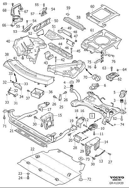 Diagram Engine mountings for your 2002 Volvo S40   