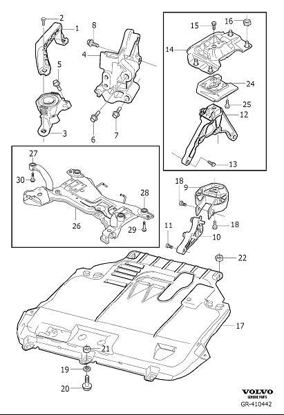 Diagram Engine mountings for your 2009 Volvo C30   