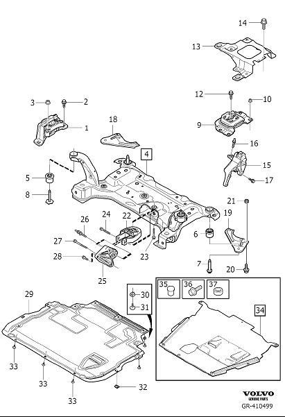 Diagram Engine mountings for your 2003 Volvo S40   