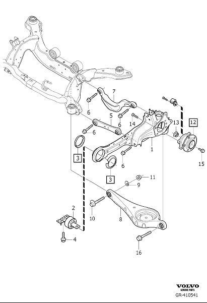 Diagram Rear suspension for your 2001 Volvo S60   