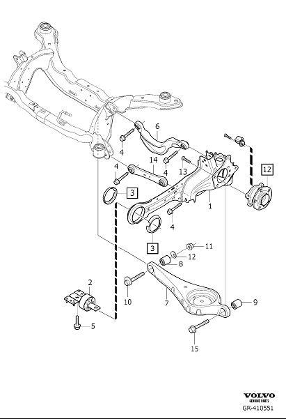 Diagram Rear suspension for your 2008 Volvo S80   