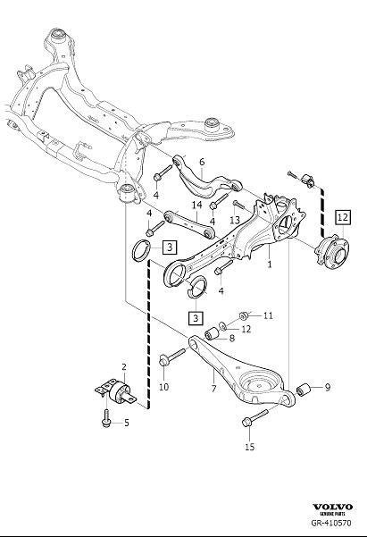 Diagram Rear suspension for your 2003 Volvo V70   