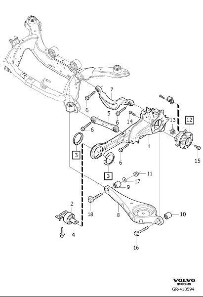 Diagram Rear suspension for your 2008 Volvo S80  4.4l 8 cylinder 