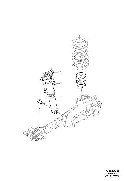 Diagram Shock absorbers Rear, shock absorber rear for your Volvo V70  