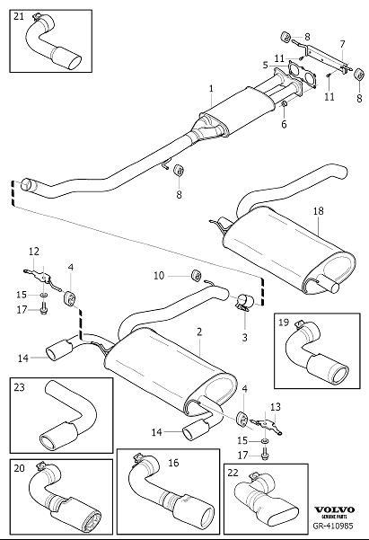 Diagram Exhaust system for your 2009 Volvo XC60   