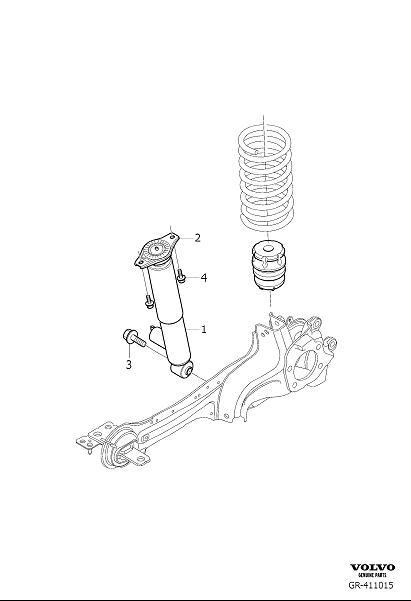 Diagram Shock absorber rear, Shock absorbers Rear for your Volvo