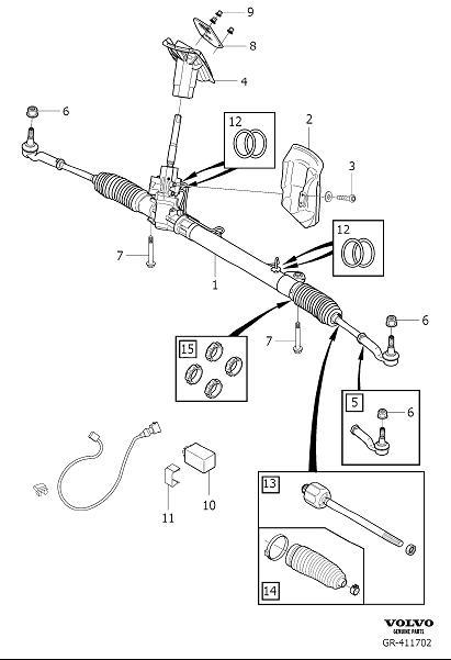 Diagram Steering gear for your 2006 Volvo V70   