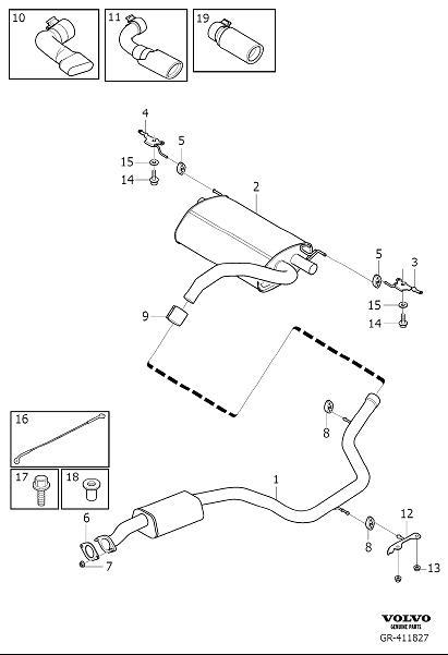 Diagram Exhaust system for your 1998 Volvo V90   