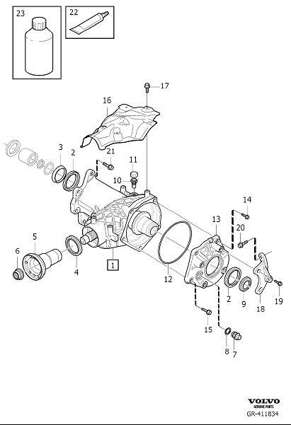 Diagram Bevel gear, adapter gearbox, angle gear and overdrive for your Volvo V60 Cross Country  