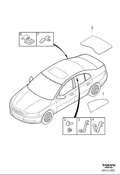 Diagram Sun curtain for your 2002 Volvo V70   