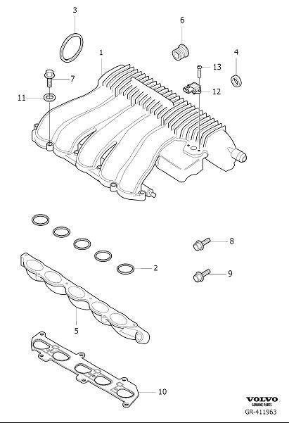 Diagram Inlet manifold for your 2009 Volvo XC60   