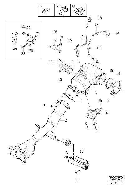 Diagram Catalytic converter for your 2016 Volvo V60   