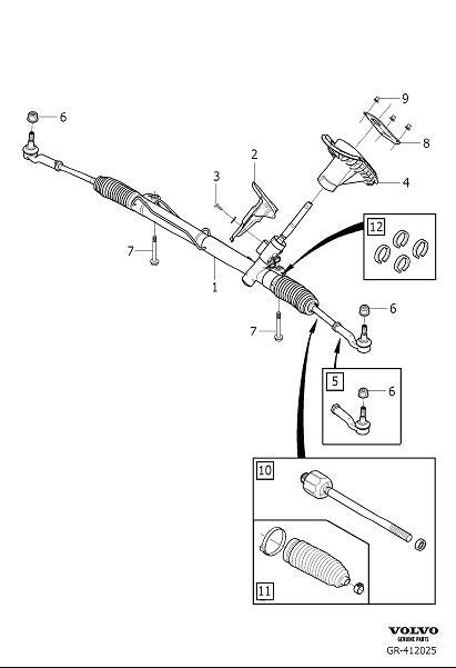 Diagram Steering gear for your 2014 Volvo S80  2.0l 4 cylinder Turbo 