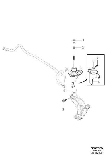 Diagram Shock absorber front for your Volvo S60 Cross Country  