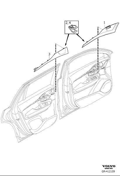 Diagram Decor trim, trim strip for your 2016 Volvo XC90   