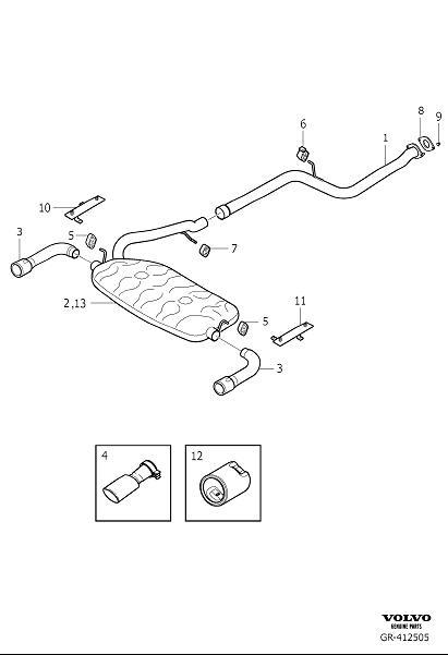 Diagram Exhaust system for your 2018 Volvo XC60   