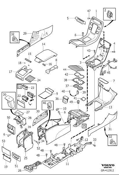 Diagram Transmission tunnel console for your 2005 Volvo V70   