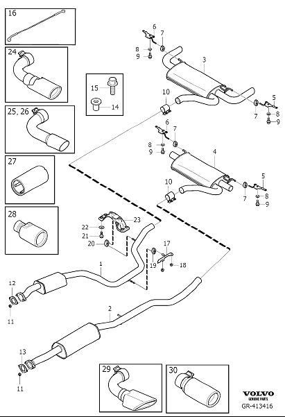 Diagram Exhaust system for your 2012 Volvo C70   