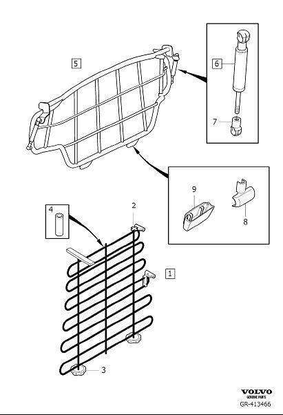 Diagram Protecting grating for your 2005 Volvo V70   