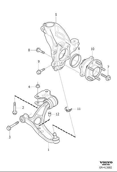 Diagram Front wheel suspension for your 2004 Volvo V70   
