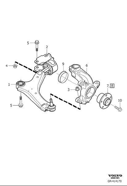Diagram Front wheel suspension for your 2023 Volvo V60 Cross Country   