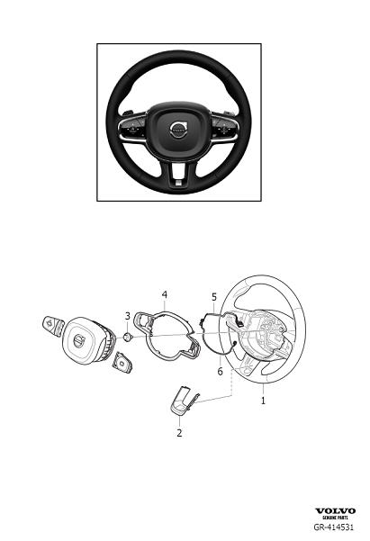 Diagram Steering wheel, 3-spoke for your 2013 Volvo XC60   