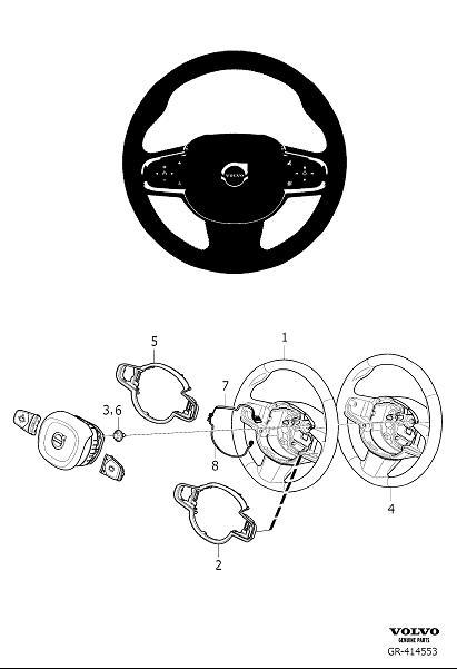 Diagram Steering wheel, 3-spoke for your 2017 Volvo XC60   