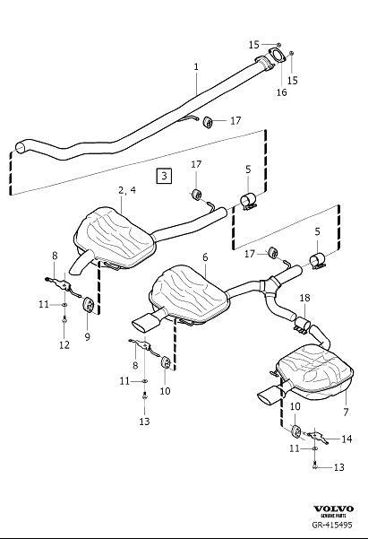 Diagram Exhaust system for your 2007 Volvo S60   