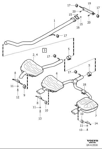 Diagram Exhaust system for your 2007 Volvo S60   