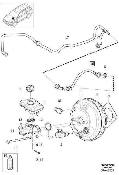 Diagram Master cylinder, power brake booster for your 2019 Volvo XC60   
