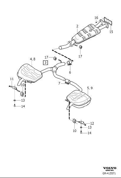 Diagram Exhaust system for your 2008 Volvo C70   