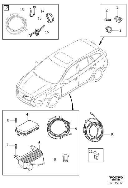 Diagram Park assist camera rear for your Volvo S60 Cross Country  