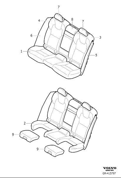 Diagram Upholstery rear seat for your 2011 Volvo XC60   