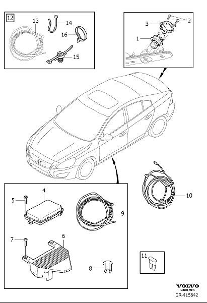 Diagram Park assist camera rear for your Volvo