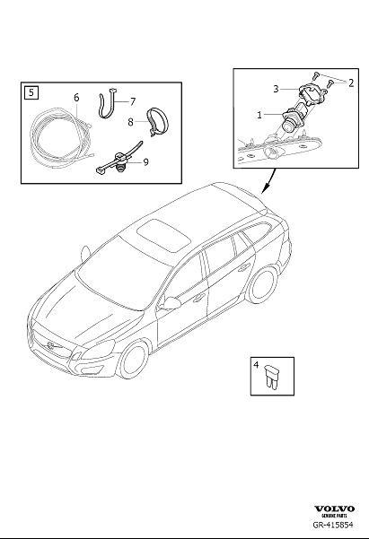 Diagram Park assist camera rear for your 2023 Volvo V60 Cross Country   