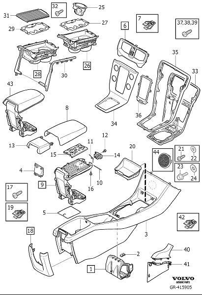 Diagram Transmission tunnel console for your 2005 Volvo V70   