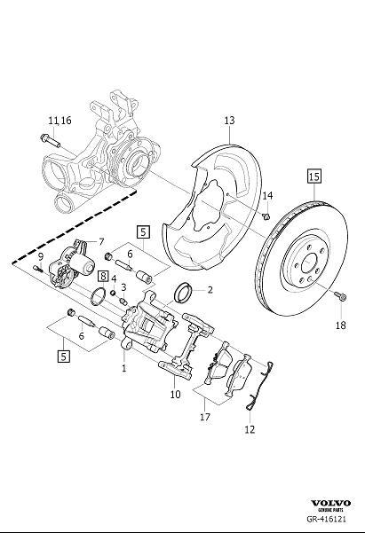 Diagram Rear wheel brake for your Volvo S60 Cross Country  