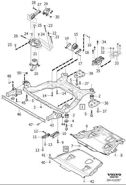 Diagram Engine mountings for your Volvo XC70  