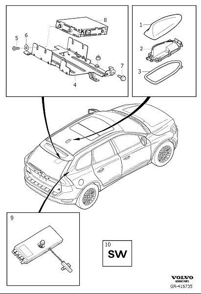 Diagram Antenna system for your 2015 Volvo XC60   