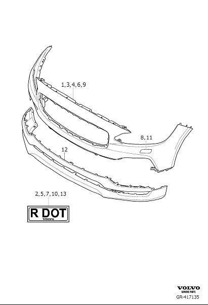 Diagram Bumper front for your Volvo S60 Cross Country  