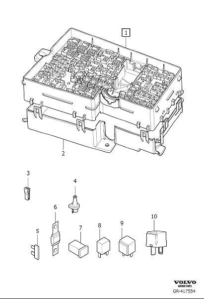 Diagram Relay and fuse box engine compartment (ejb) for your Volvo